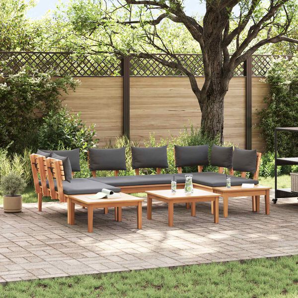 vidaXL Garden Sofa Set 4 pcs Brown and Grey