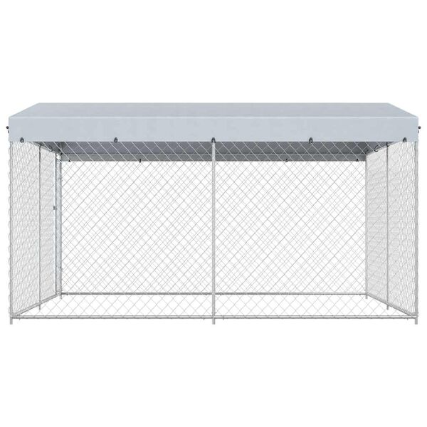 vidaXL Outdoor Dog Kennel with Roof 382x382x225 cm