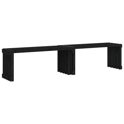 vidaXL Garden Bench Extendable Black 212.5x40.5x45 cm Solid Wood Pine