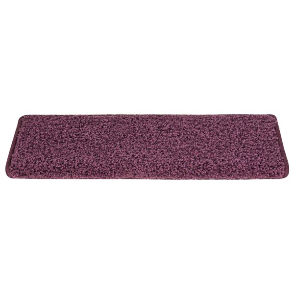 vidaXL Stair Mats 15 pcs 65x21x4 cm Dark Purple Rectangular Edge