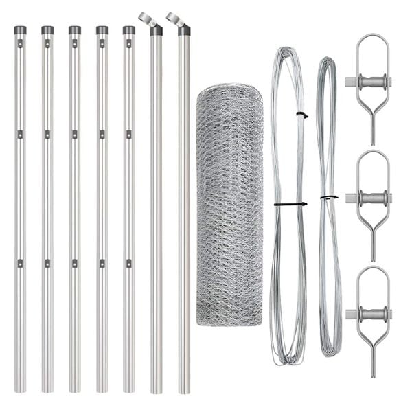 vidaXL Fence Post Silver 10 x 0.8 m (13 mm mesh) Steel