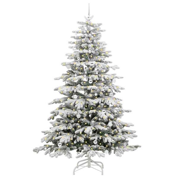 vidaXL Artificial Hinged Christmas Tree White 240 cm PE and PVC