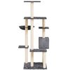 vidaXL Cat Tree with Sisal Scratching Posts Dark Grey 142 cm