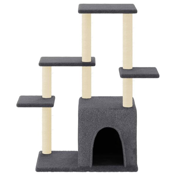 vidaXL Cat Tree with Sisal Scratching Posts Dark Grey 97.5 cm