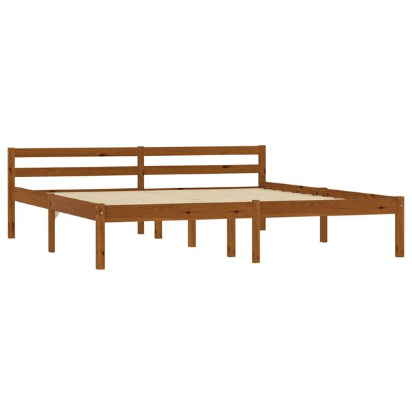 vidaXL Bed Frame without Mattress Honey Brown Solid Wood 160x200 cm (283212+321987)
