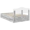 vidaXL Bed Frame with Drawer Concrete Grey 120 x 190 cm Engineer Wood