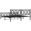 vidaXL Metal Bed Frame without Mattress with Footboard Black 183x213cm