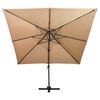 vidaXL Cantilever Garden Parasol with Double Top 300x300 cm Taupe