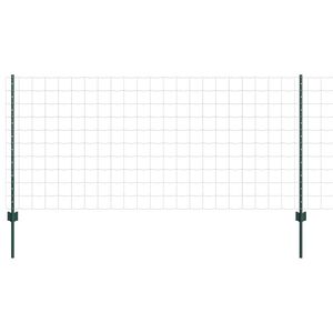 vidaXL Euro Fence with Post 25 x 1 m PVC-Coated Steel Green Mesh