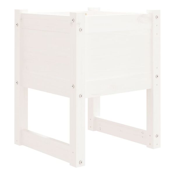 vidaXL Planters 2 pcs White 40x40x52.5 cm Solid Wood Pine