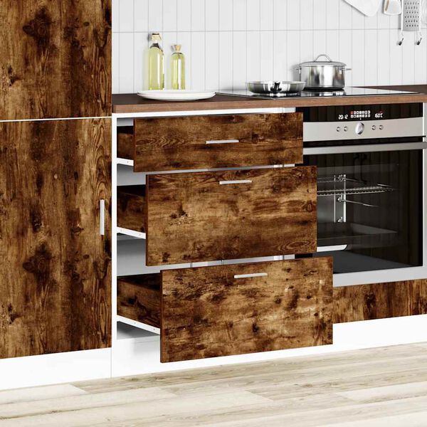 vidaXL Kitchen Base Cabinet Lyon Smoked Oak Engineered Wood