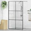 vidaXL Walk-in Shower Wall with Clear ESG Glass 115x195 cm Black