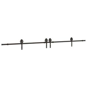 vidaXL Sliding Door Hardware Kit 366 cm Steel Black