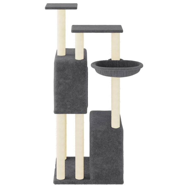 vidaXL Cat Tree with Sisal Scratching Posts Dark Grey 122 cm
