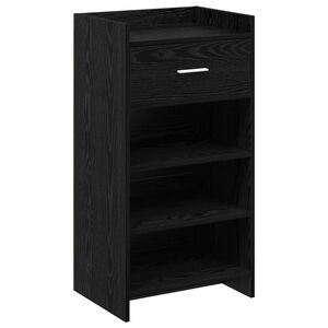 vidaXL Shoe Cabinet Black Oak 48 x 36 x 92 cm Engineered Wood