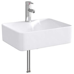 vidaXL Bathroom Sink with Faucet and Drain Chrome 48.5 x 37.5 x 13 cm