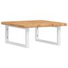 vidaXL Basin Shelf | Light brown | Solid oak wood with varnish finish, Steel