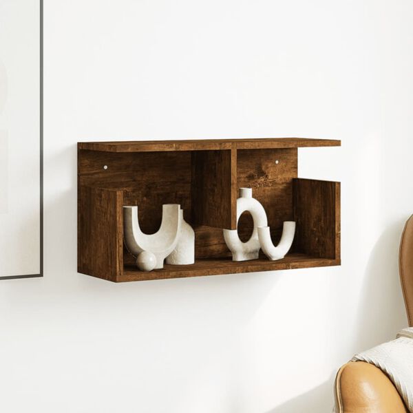 vidaXL Wall Cabinet 60x20x30 cm Smoked Oak Engineered Wood
