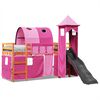 vidaXL Kids' Loft Bed with Tower Pink 80x200 cm Solid Wood Pine