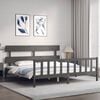 vidaXL Bed Frame without Mattress Grey 200x200 cm Solid Wood Pine