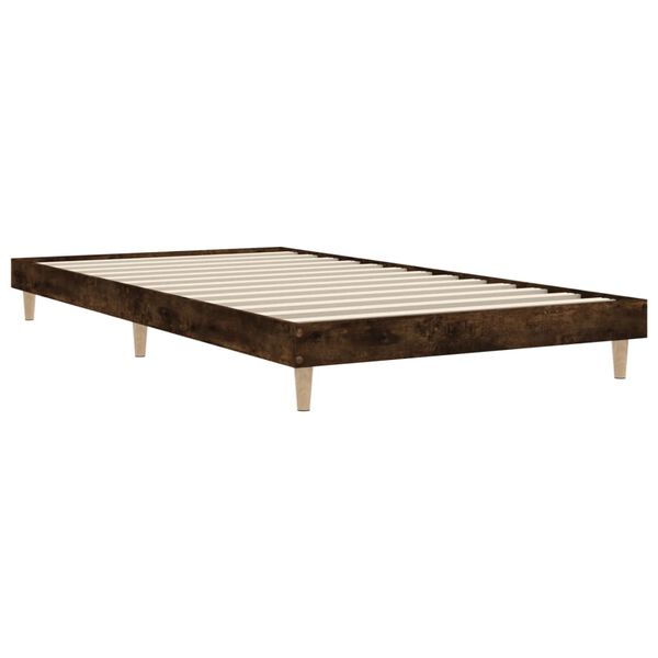 vidaXL Bed Frame without Mattress Smoked Oak 100x200 cm Engineered Wood