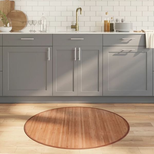 vidaXL Rug Round Natural100 cm Bamboo