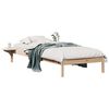 vidaXL Bed Frame with Side Tables Natural 80 x 210 cm Solid Pine Wood