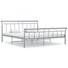 vidaXL Bed Frame without Mattress Grey Metal 180x200 cm Super King