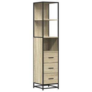 vidaXL Bathroom Cabinet Sonoma Oak 35x37.5x166 cm Engineered Wood