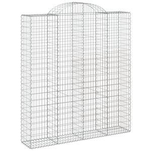 vidaXL Arched Gabion Basket 200x50x220/240 cm Galvanised Iron