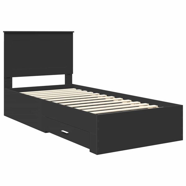 vidaXL Bed Frame Black and Silver 100 x 200 cm Engineered Wood