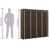 vidaXL Wardrobe with 4 Compartments Brown 175x45x170 cm
