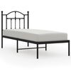 vidaXL Metal Bed Frame without Mattress with Headboard Black 75x190cm
