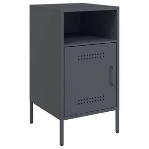 vidaXL Bedside Cabinet Anthracite 36x39x68 cm Steel