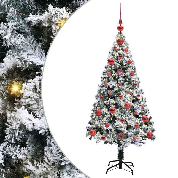vidaXL Artificial Christmas Tree with 150 LEDs with Stand White 120 cm