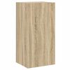vidaXL TV Wall Cabinet with LED Lights Sonoma Oak 40.5x35x80 cm