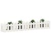 vidaXL Garden Raised Bed with Fence Design White 200x30x30 cm Solid Wood Pine