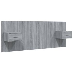 vidaXL Bed Headboard with Cabinets Grey Sonoma Engineered Wood
