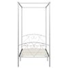 vidaXL Canopy Bed Frame without Mattress White Metal 90x200 cm