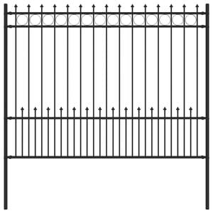 vidaXL Spike Ring Fence Black 200 x 200 cm Powder-Coated Steel