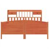 vidaXL Bookcase Bed without Mattress Wax Brown 200x200cm Solid Wood Pine