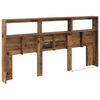 vidaXL Headboard with Shelf Old Wood 200 x 17 x 102 cm Engineered Wood