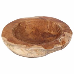 vidaXL Fruit Bowl JEPARA &Oslash; 30 cm Solid Teak Wood Round Teak Brown