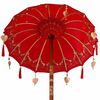 vidaXL Parasol with Base Red 95 x 95 x 260 cm Cotton and Wood