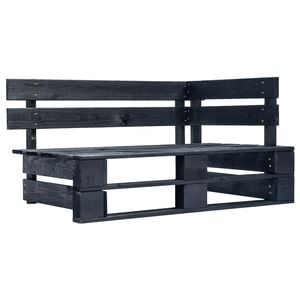 vidaXL Garden Pallet Corner Bench Wood Black