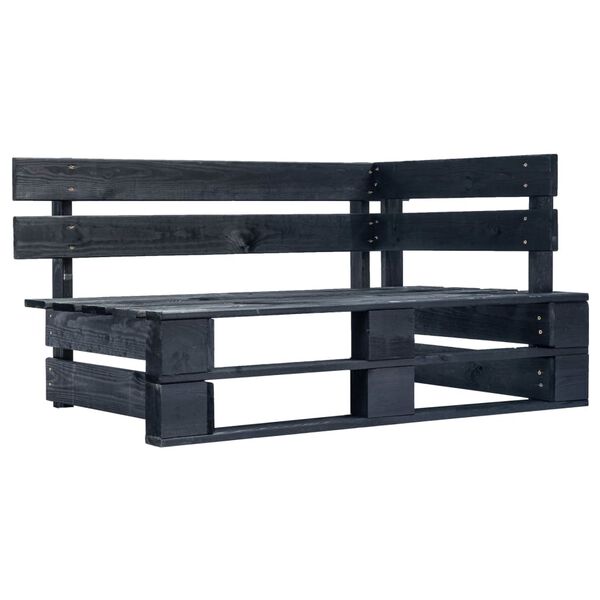 vidaXL Garden Pallet Corner Bench Wood Black