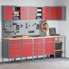 vidaXL Work Cabinet Set with Drawer with Shelf 12 pcs Red and Grey
