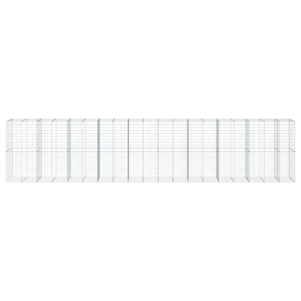 vidaXL Gabion Basket with Cover 950x100x200 cm Galvanised Iron