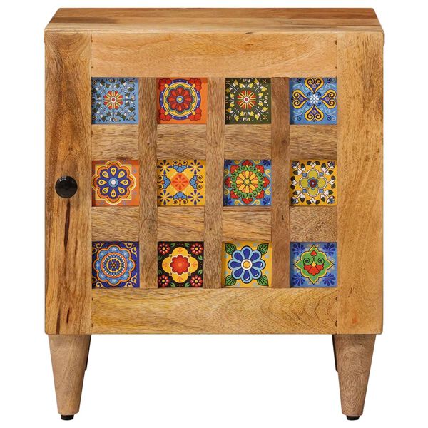 vidaXL Bedside Cabinet Natural 40 x 33.5 x 46 cm Solid Mango Wood