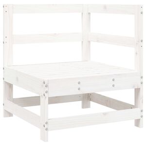 vidaXL Garden Corner Sofa White Solid Wood Pine